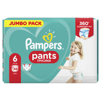 Подгузники-трусики Pampers Pants Extra Large размер 6, 15+ кг, 44 шт.