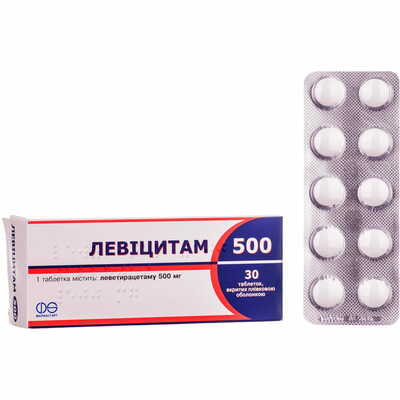 Левіцитам таблетки по 500 мг №30 (3 блістери х 10 таблеток)