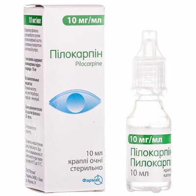 Пілокарпін краплі очні 10 мг/мл по 10 мл (флакон)