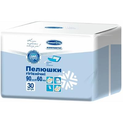 Пелюшки гігієнічні Білосніжка 60 см х 90 см 30 шт.