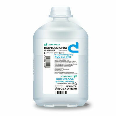 Натрия хлорид-Дарница раствор д/инф. 0,9% по 400 мл (флакон)