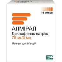 Алмірал розчин д/ін. 75 мг / 3 мл по 3 мл №10 (ампули)