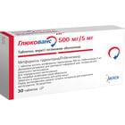 Глюкованс таблетки 500 мг / 5 мг №30 (2 блистера х 15 таблеток)