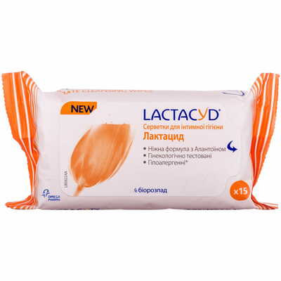 Салфетки гигиенические Lactacyd для интимной гигиены 15 шт.