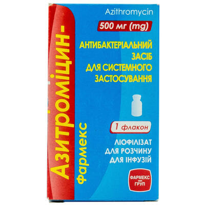 Азитроміцин-Фармекс ліофілізат д/інф. 500 мг (флакон)
